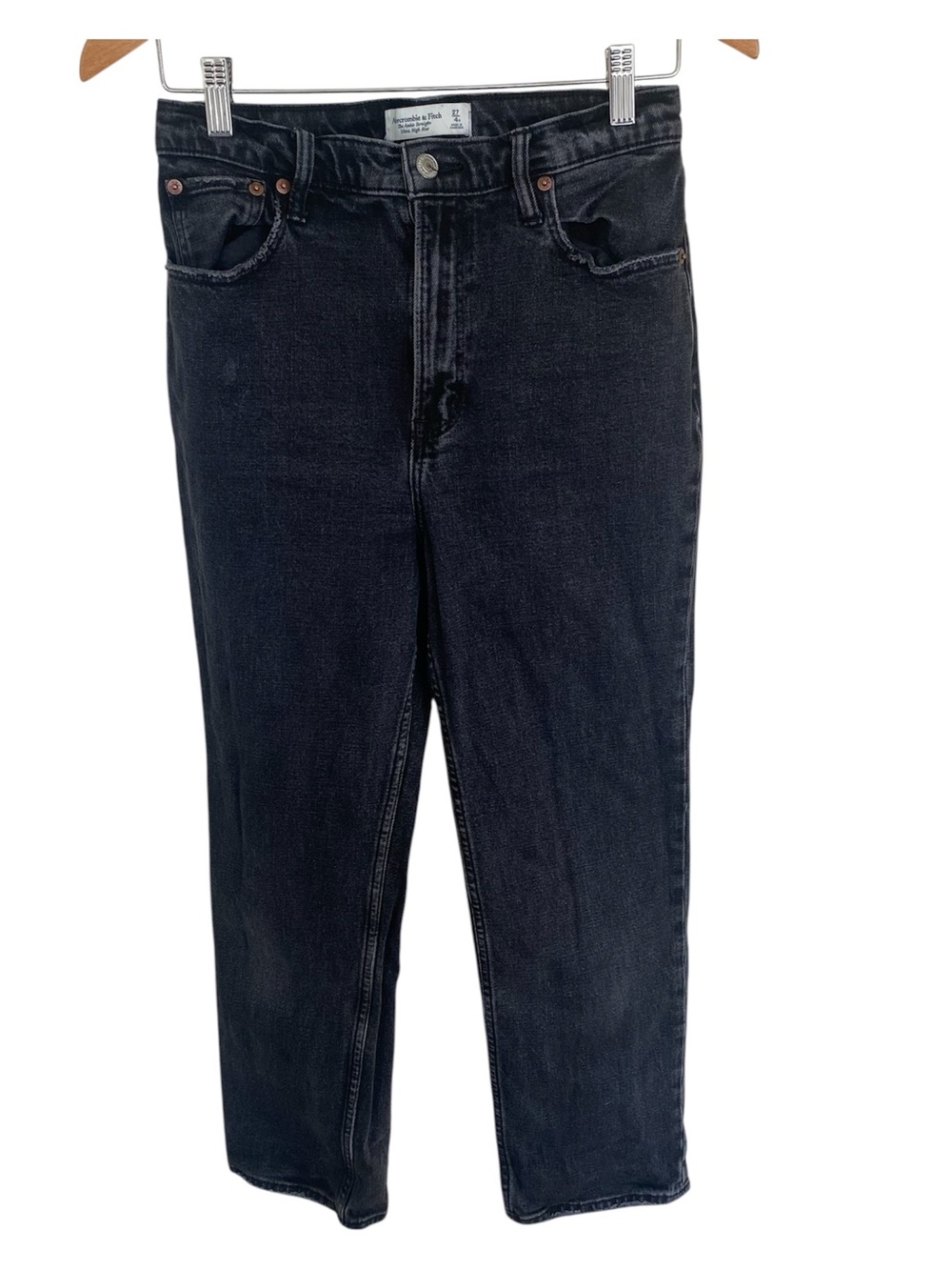 Abercrombie The Ankle Straight Black Jean